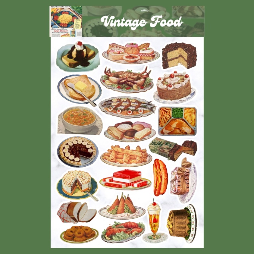 

Vintage Food Sticker Sheet