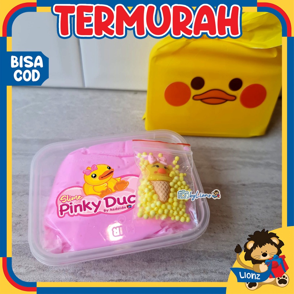 Slime pinky duck / slime bebek / slime original dengan packing bebek unik by kado.idn