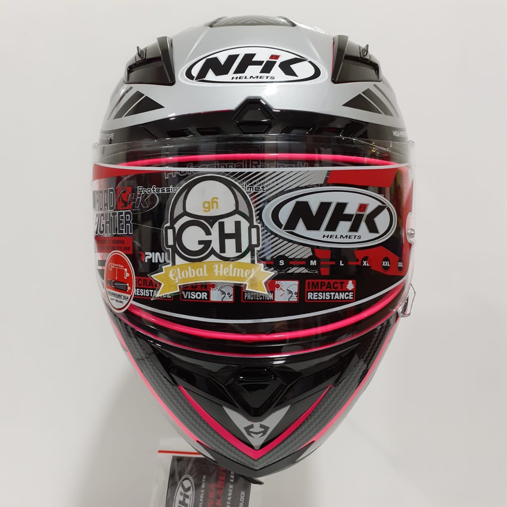 HELM NHK RX9 RACER X NHK RX-9 RACER X NHK RX NINE PINK SILVER FLO