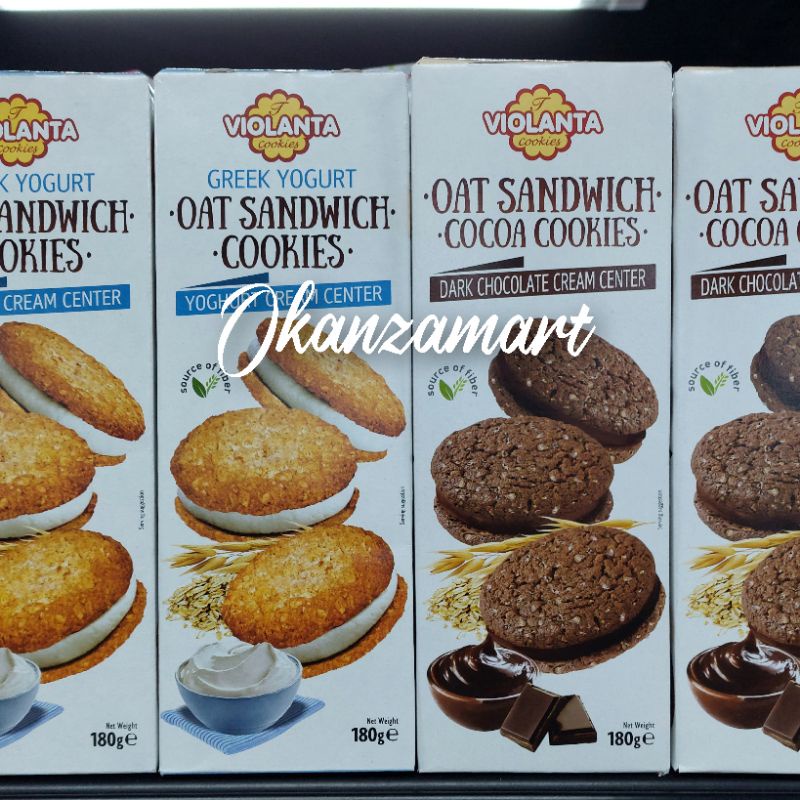 

Violanta Oat Sandwich Cookies Yoghurt Cream|Dark Chocolate Cream 180gr