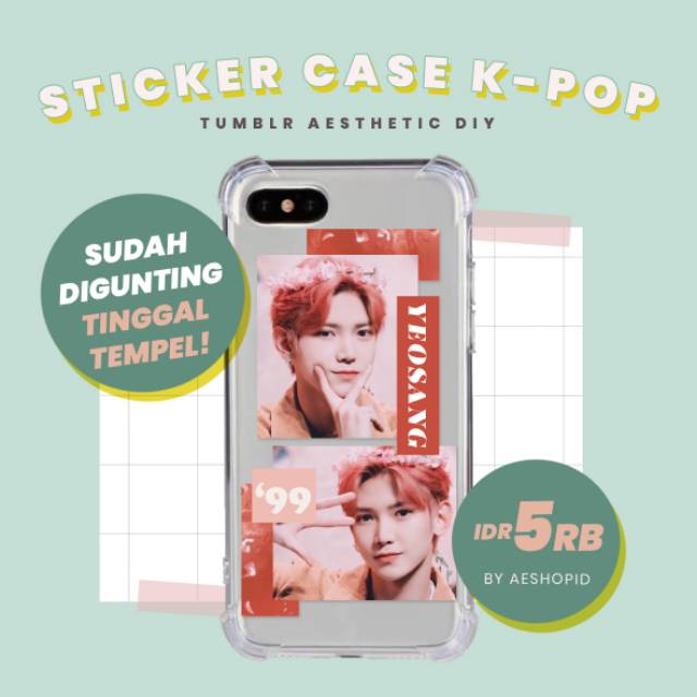 DIY sticker case Ateez set stiker hp kpop tumblr aesthetic wooyoung yunho jongho seonghwa yeosang