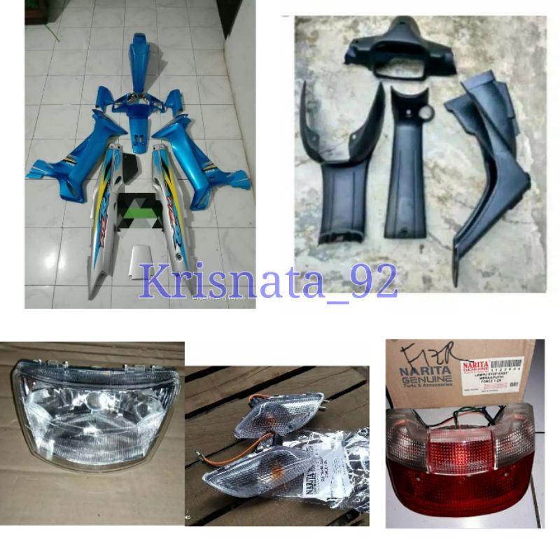 Cover full set body halus fiz r body kasar fiz r dan lampu fiz r warna biru silver