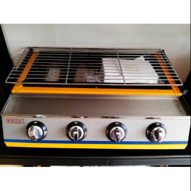 Kompor pemanggang Sosis GETRA kuning Alat Bakaran Komersial Praktis Tanpa Asap