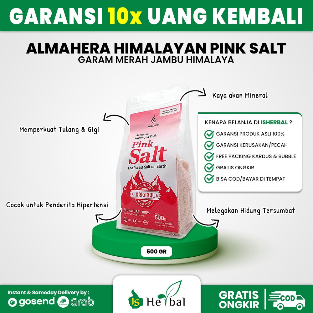 Almahera Himalayan Pink Salt 500 gr - Garam Pink Himalaya Original 100%
