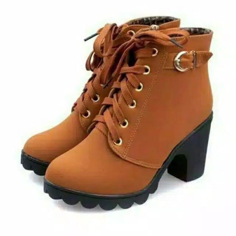Sepatu Boots Heels Wedges Korea Ziper