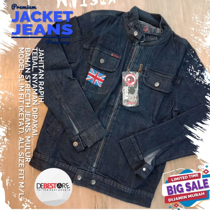 JAKET JEANS PRIA TERMURAH BAHAN TEBAL MULUR SLIM ALL SIZE 05
