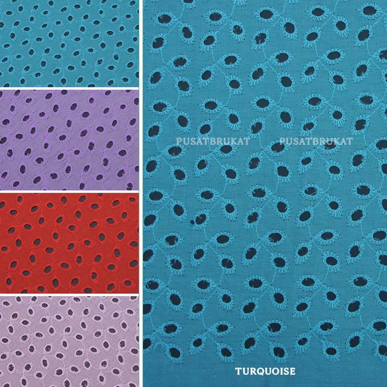 ♠ KAIN KATUN BORDIR 01578 / BAHAN KATUN BORDIR / KAIN MUKENA METERAN, LEBAR 120CM [harga per 0.5m] ❆