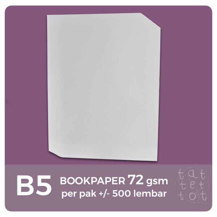 

(BISA COD) kertas bookpaper | 72 gr| B5 |1 rim| book paper| novel |imperial