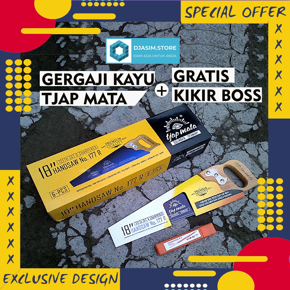 Gergaji kayu cap mata 18" asli / gergaji slipher Free Kikir Gergaji