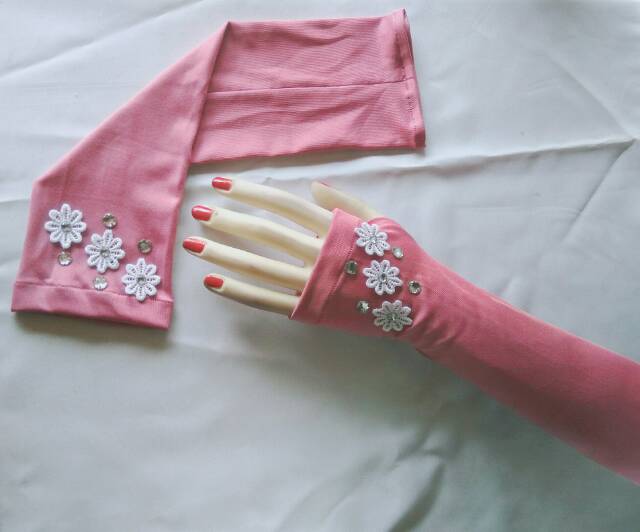 Handsock jempol Flower /manset tangan /handsock  /manset tangan wanita