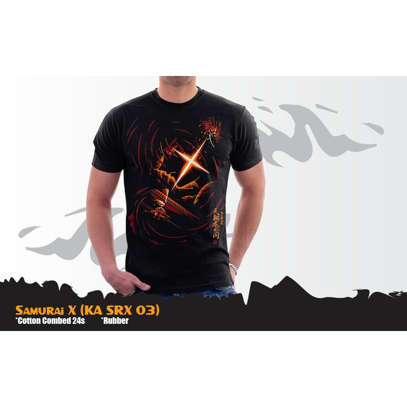 Kaos Oblong Pria Batosai Rurouni Kenshin Samurai-X T-Shirt (KA SRX 03)