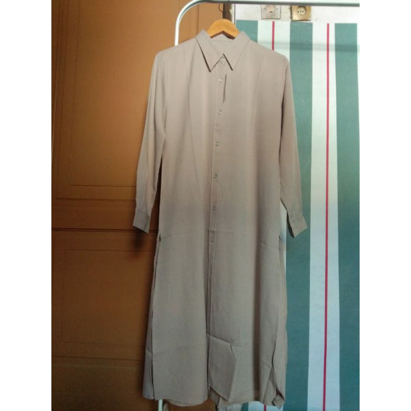 Long Tunik polos lemon skin premium