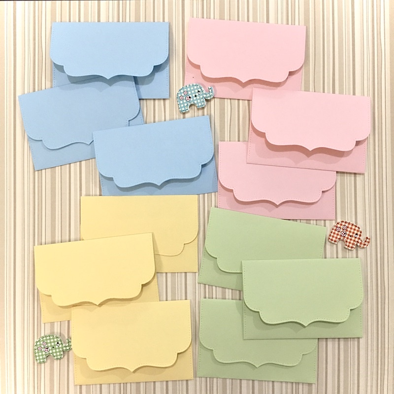 Amplop Uang 12pcs Warna Soft, curve stiches by fgpaper