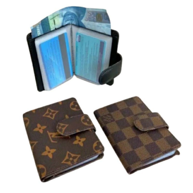 Dompet Kartu 24slot Card Holderslot plus slot uang kulit sintetis tebal