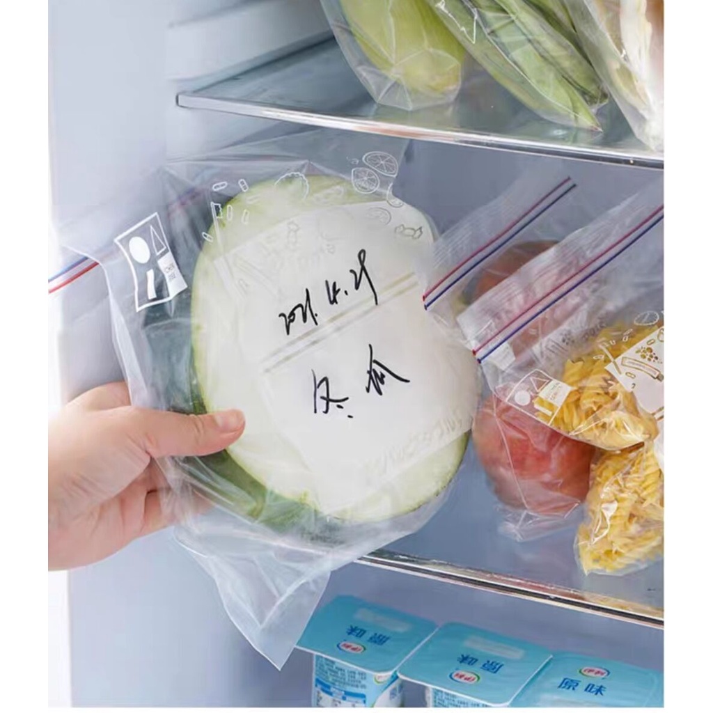 KANTONG PLASTIK ZIPLOCK Klip Reusable Tempat Penyimpanan Makanan Buah Sayur Organizer Kulkas zipper