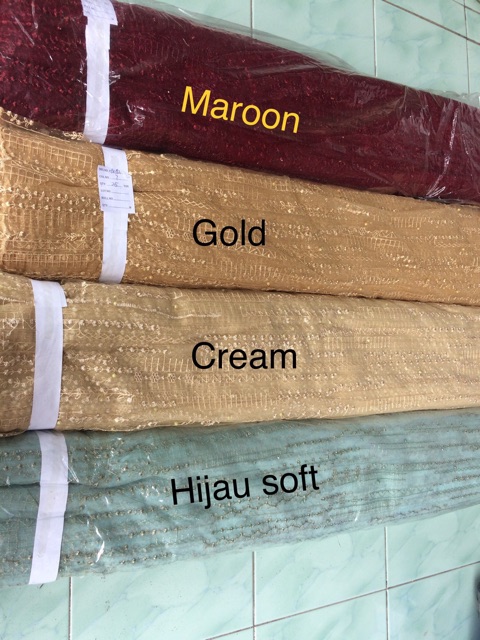 Kain tulle akar mutiara/motif salur/kain mutiara