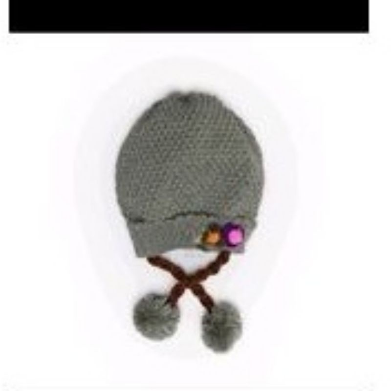 Kupluk kepang anak bentuk buah / rajut kepang anak cherry