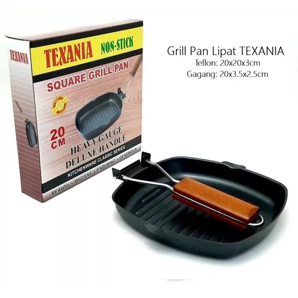 [DEASTORE] SQUARE GRILL PAN UKURAN 20 CM | TEFLON WAJAN BBQ | BAKARAN SERBAGUNA