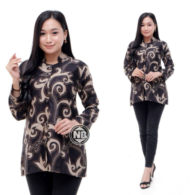 [ TERBARU ] ATASAN BATIK WANITA KERJA KANTOR ORI SHABIRAH BATIKSOLO BLOUSE BLUSEBATIK BATIKMODERN-Kcg 9