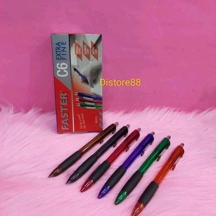 

Pulpen / Pen / Bolpoint FASTER C6 Hitam Cetrek Alat Tulis Murah Berkualitas ( 1 Pcs )