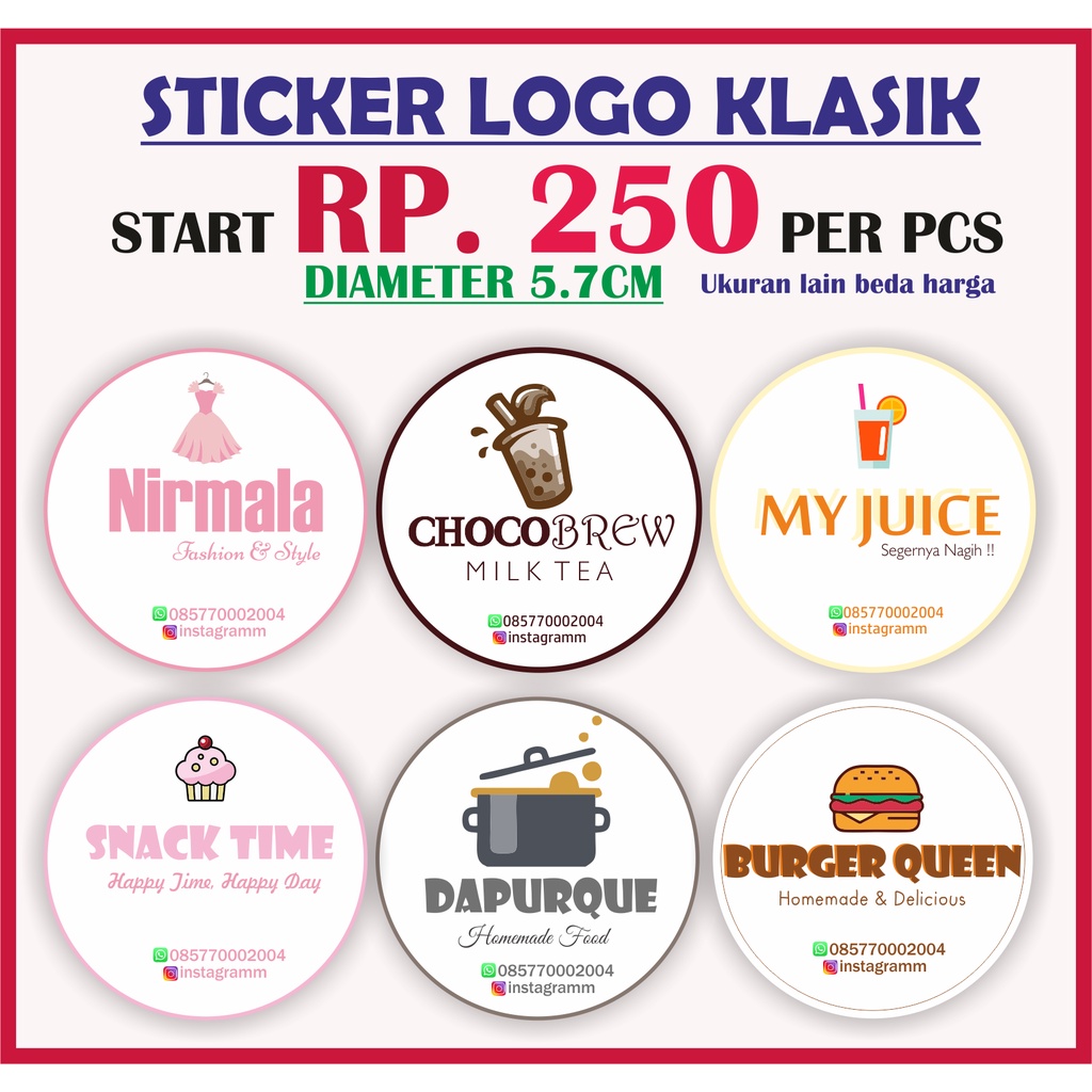 

STIKER MAKANAN DAN MINUMAN KEKINIAN/ LOGO SIMPLE . STIKER JUALAN / LOGO PRODUK. LOGO OLSHOP