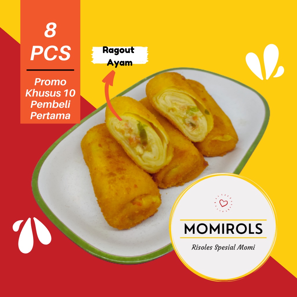 Risoles Ragout Ayam Premium | Risol Rogut | 8 Pcs | MOMIROLS