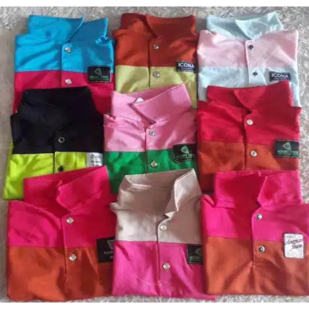 (Pilih Warna) Kaos kerah anak 1-10 th model Polo Lacoste