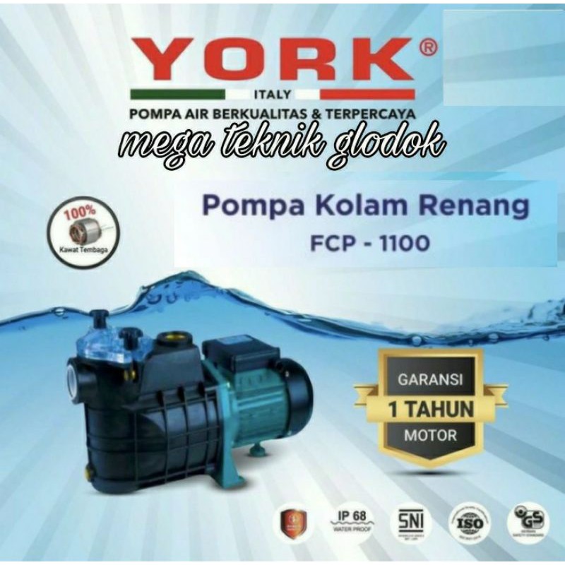 MESIN POMPA SIRKULASI AIR KOLAM RENANG 1,5HP YORK ITALY FCP 1100
