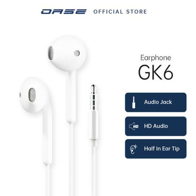 Earphone original OASE GK6 from OPPO (ORIGINAL) / headset