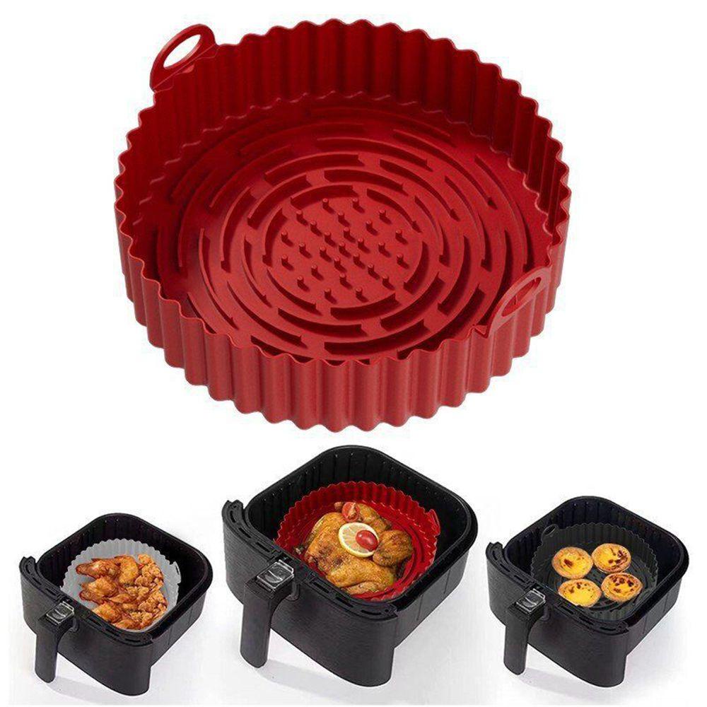 Solighter Air Fryer Silicone Pot Reusable Grill Pan Keranjang Pengganti