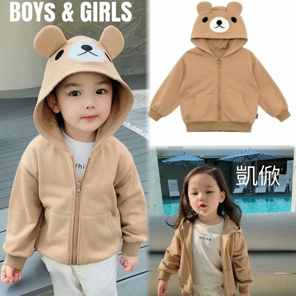 Baju anak jaket anak boy / girl motif bear MS