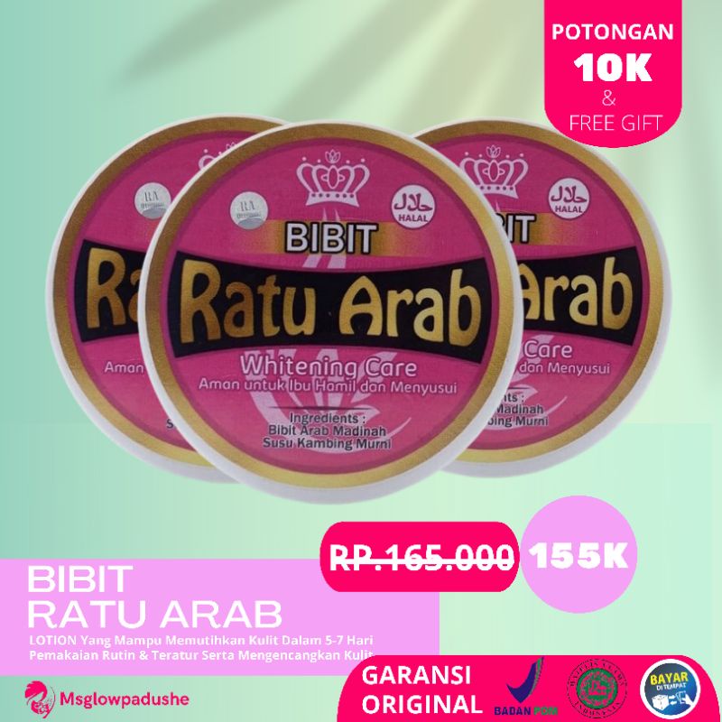 BIBIT RATU ARAB BPOM 100% ORIGINAL LOTION PEMUTIH/WHITENING AMAN / BIBIT RATU ARAB ORIGINAL BPOM ORI