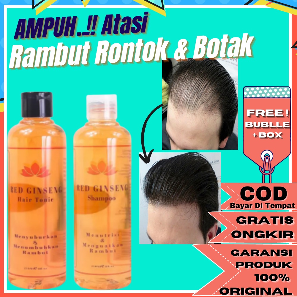ORIGINAL! Shampoo Sampo Hair Tonic Penumbuh Penyubur Pelebat Rambut Rontok Botak Red Ginseng BPOM