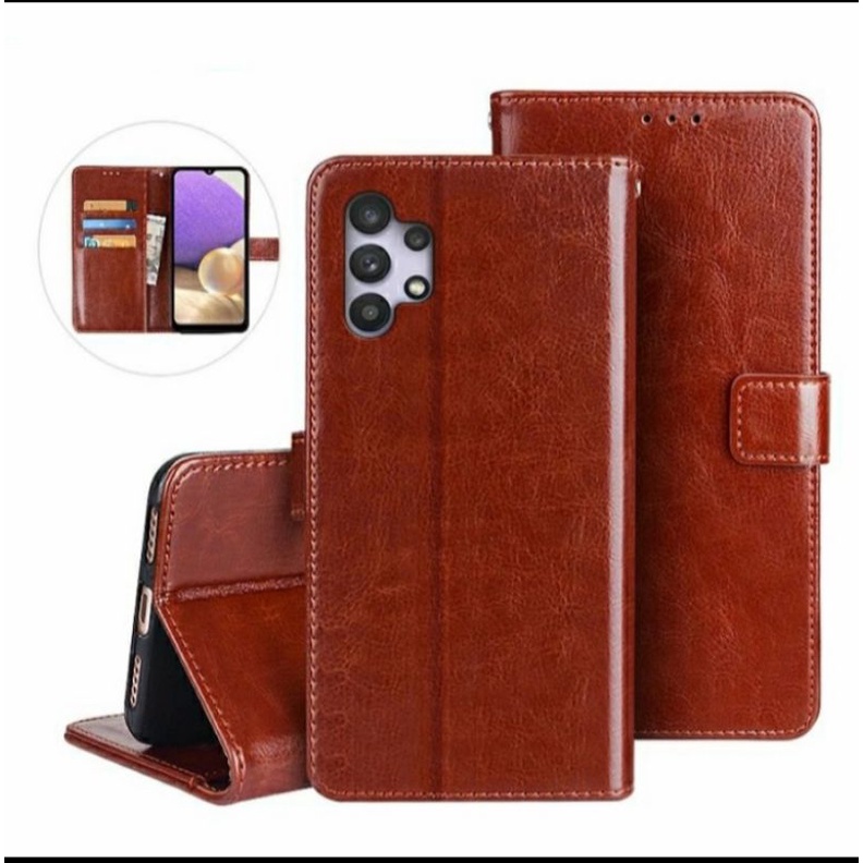 flip case wallet Samsung A32 case dompet leather case standing+Gantungan