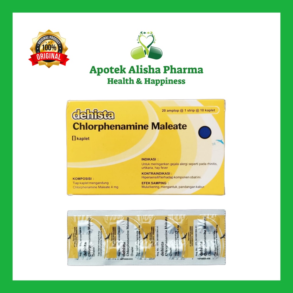 DEHISTA Strip 10 Tablet - Dehista Tablet Obat Gatal Alergi Biduran Kaligata / Dehista CTM Tablet