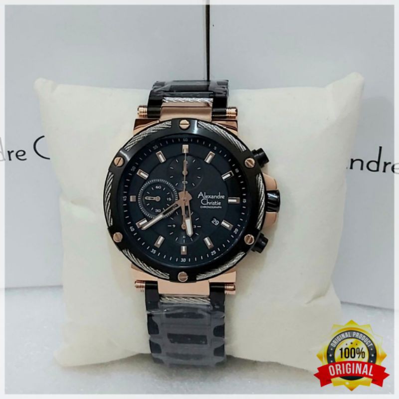Jam Tangan Alexandre Christie Pria AC 6561 Jam Tangan Pria Alexandre Christie Original Black