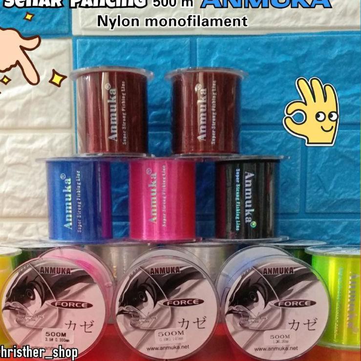 Baru Irit Senar Pancing Nylon ANMUKA 91002 Original +/- 500 m Color