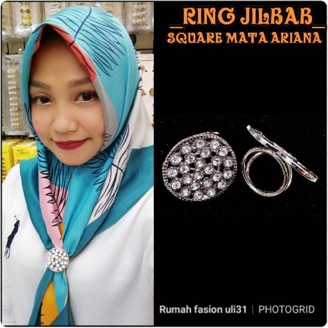 ISI 6 PCS RING JILBAB SQUARE MATA 'ARIANA