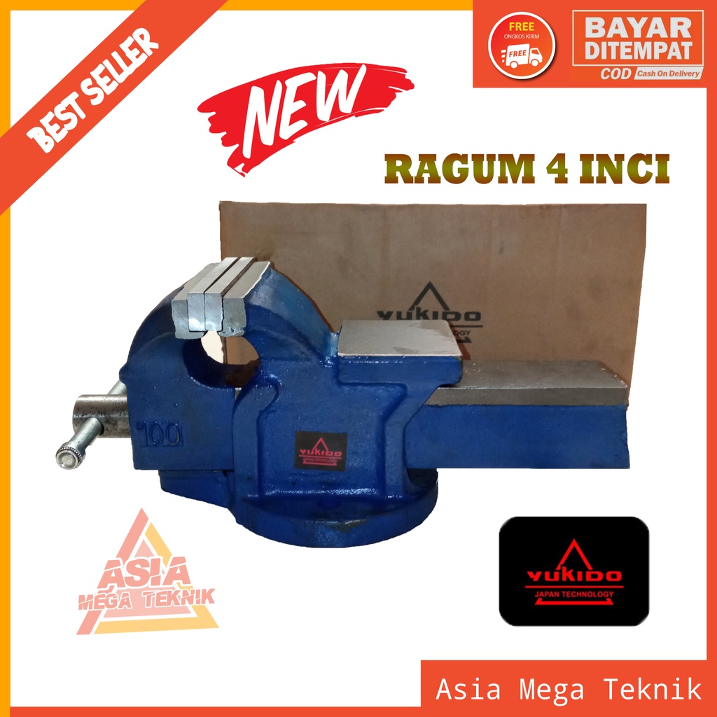 Ragum Catok Paron Tanggem Catok Meja 4" 4 In Inchi Alat Jepit Serbaguna YUKIDO