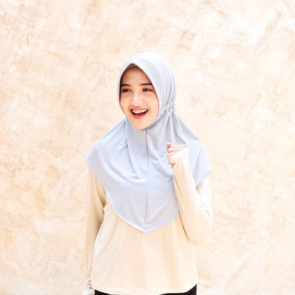 Jilbab Instan Serut Polos Jokowi ADIBA Jersey Menutup Dada / Hijab Instan Serut Jokowi