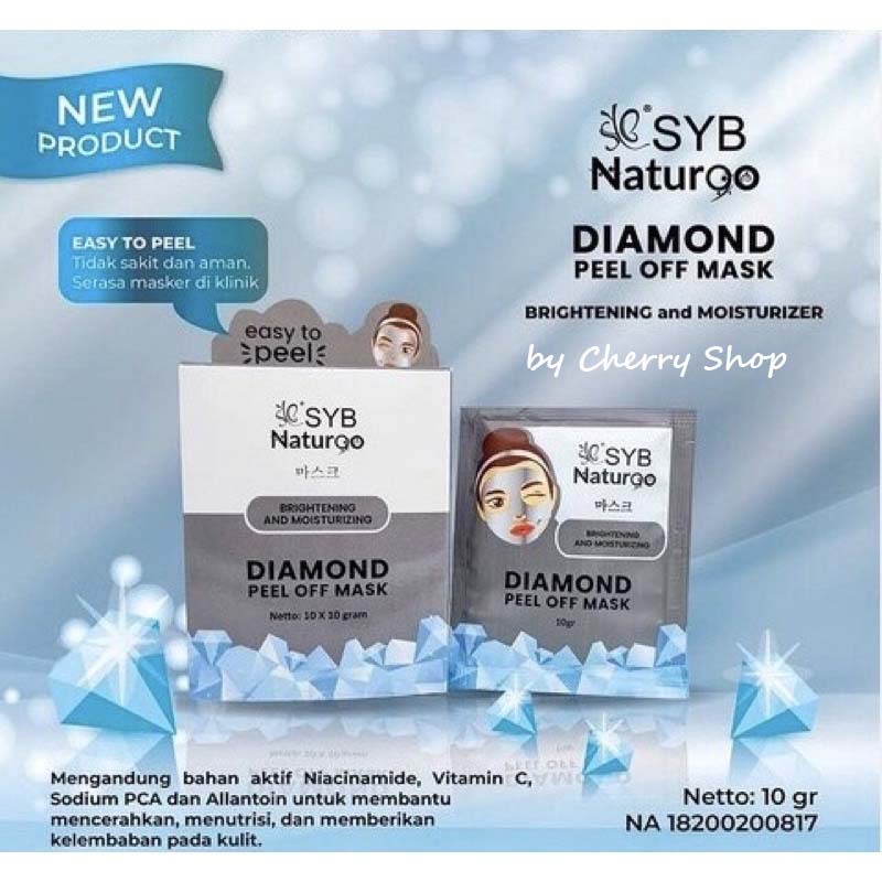 [10GR] [BPOM] SYB NATUR90 Peel Off Mask Goat milk | Diamond | Gold | Charcoal Naturgo | Chocolate | Green Tea | Aloe Vera | Strawberry | Acne Jerawat Masker Wajah (✔BPOM) 10gr