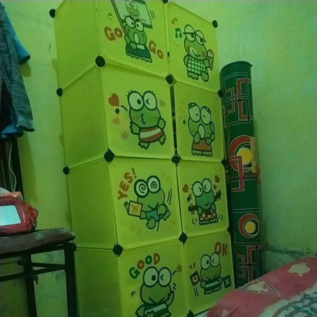 LEMARI PLASTIK KARAKTER 8 PINTU+GANTUNGAN / LEMARI PAKAIAN 2X4 / LEMARI BAJU ANAK / LEMARI SHENAR