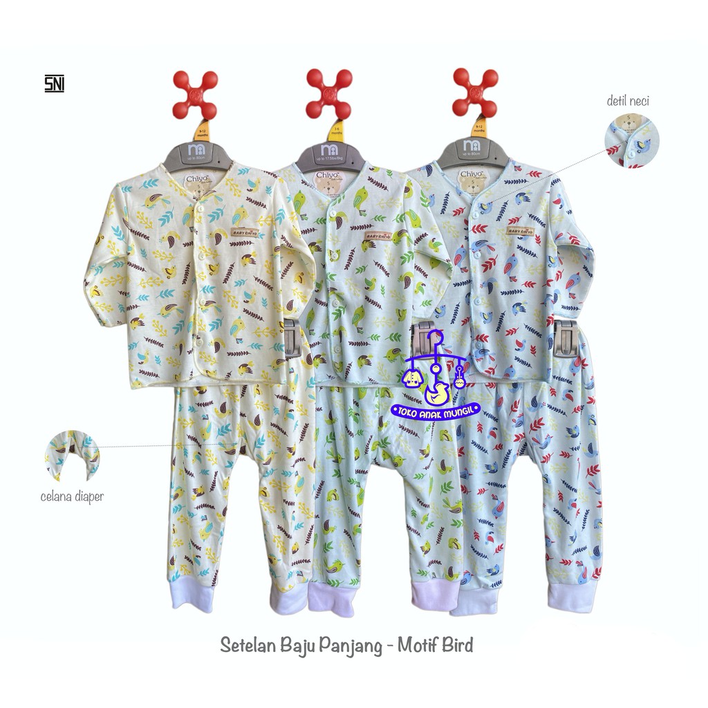  CHIYO  Size Medium Setelan Baju  Bayi  Panjang Motif Ukuran 