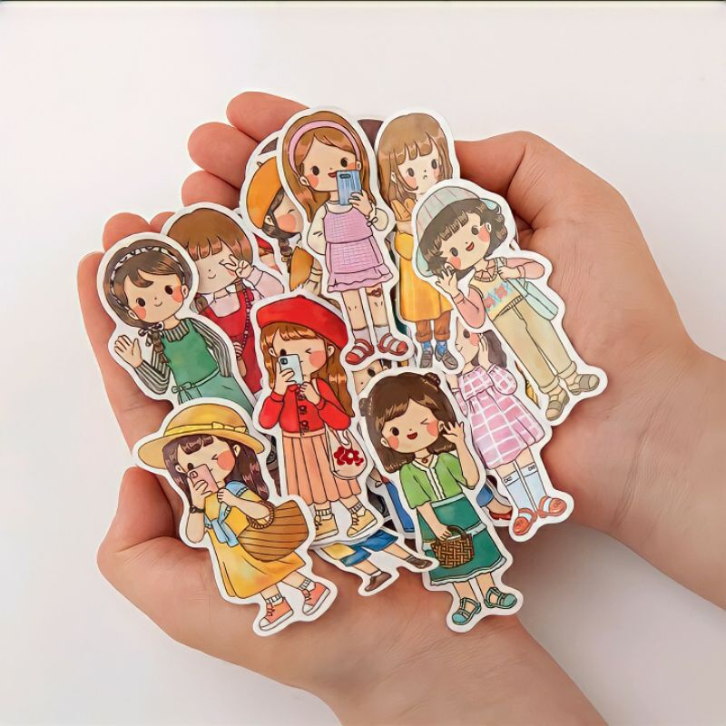 

5pcs Stiker People Aestetik/Stiker Girl Aestetik For Journaling