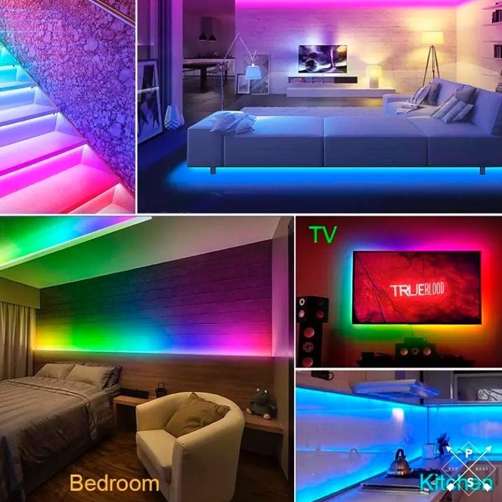 Berkualitas LAMPU LED SETRIP KAMAR RGB , Led strip rgb 5M , Lampu kamar rgb,Lampu led setrip,Lampu l