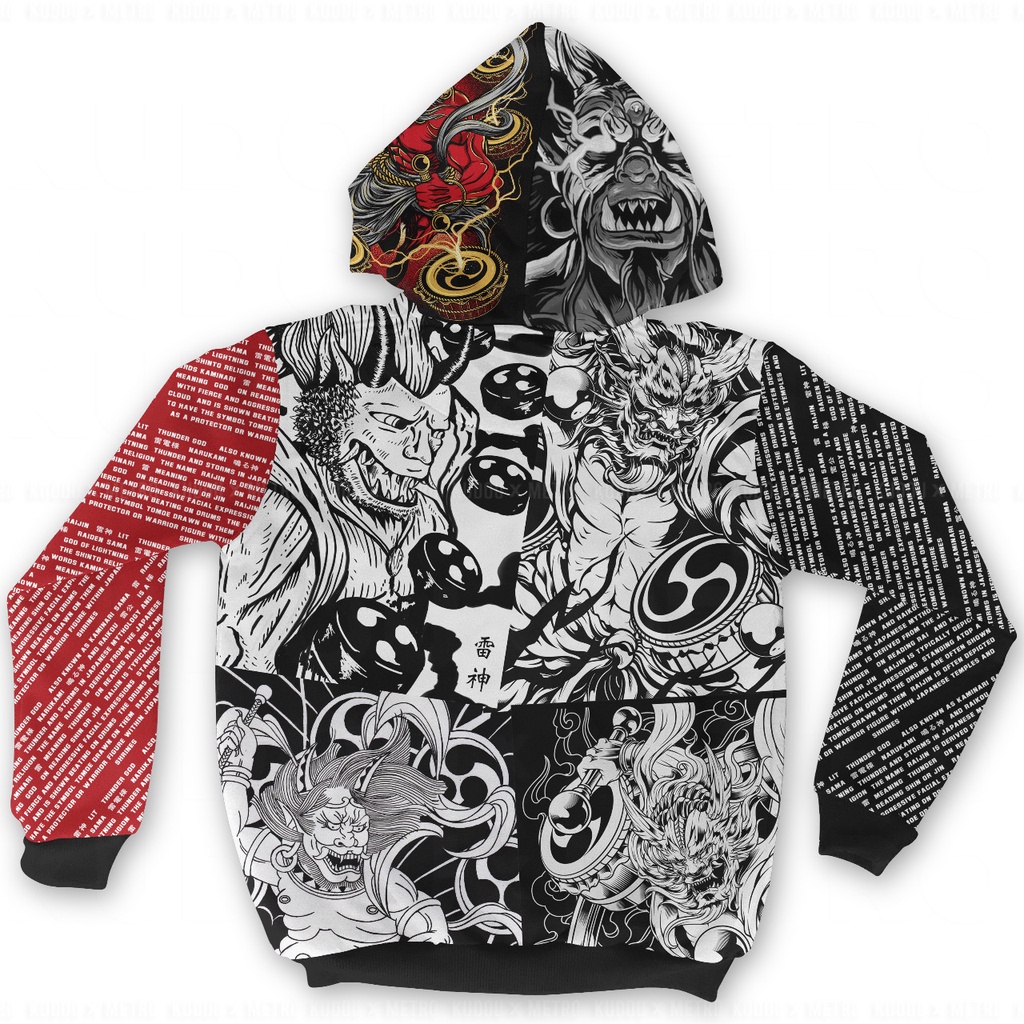 Jaket Adidaspoly Raijin Japanese Myth God Of Thunder Lightning and Storms Fullprint Anime Manga Premium