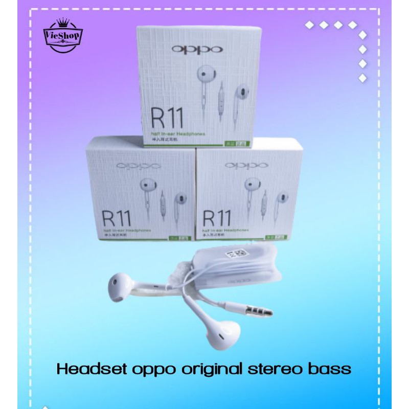 Headset Oppo R11 Stereo Bass Audio Jack 3.5mm