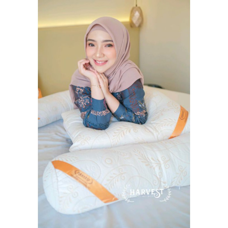 [2in1] PAKET 1 BANTAL 1 GULING HARVESTWAY EXCLUSIVE ORIGINAL 100% PUTIH/ HITAM GOLDEN BLACK JUMBO/ MEDIUM/ STANDART BY CV HARVEST BERKAH MADANI