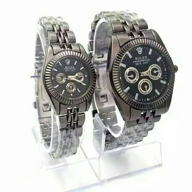 Flash Sale Jam Tangan Couple Pria/Wanita Murah RLX Rantai Crono Hiasan