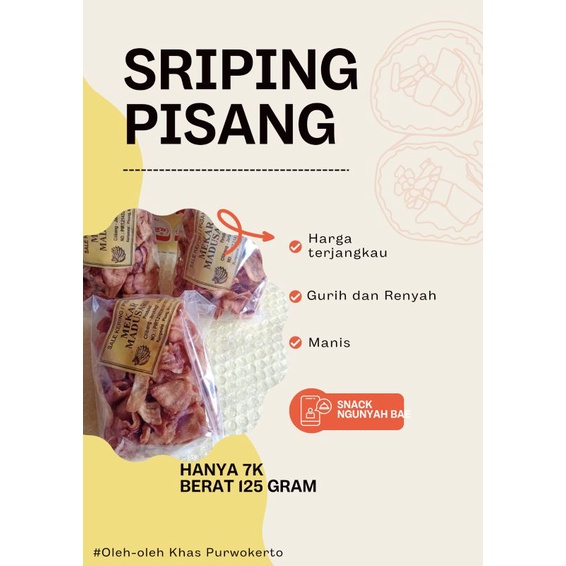 

Kripik Pisang, Kripik Gedang Warnane Cokelat Khas Purwokerto(Berat 125 Gram)